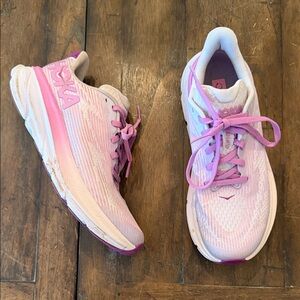 Hoka Kids Pink and Lavender Running Sneakers size 4 youth